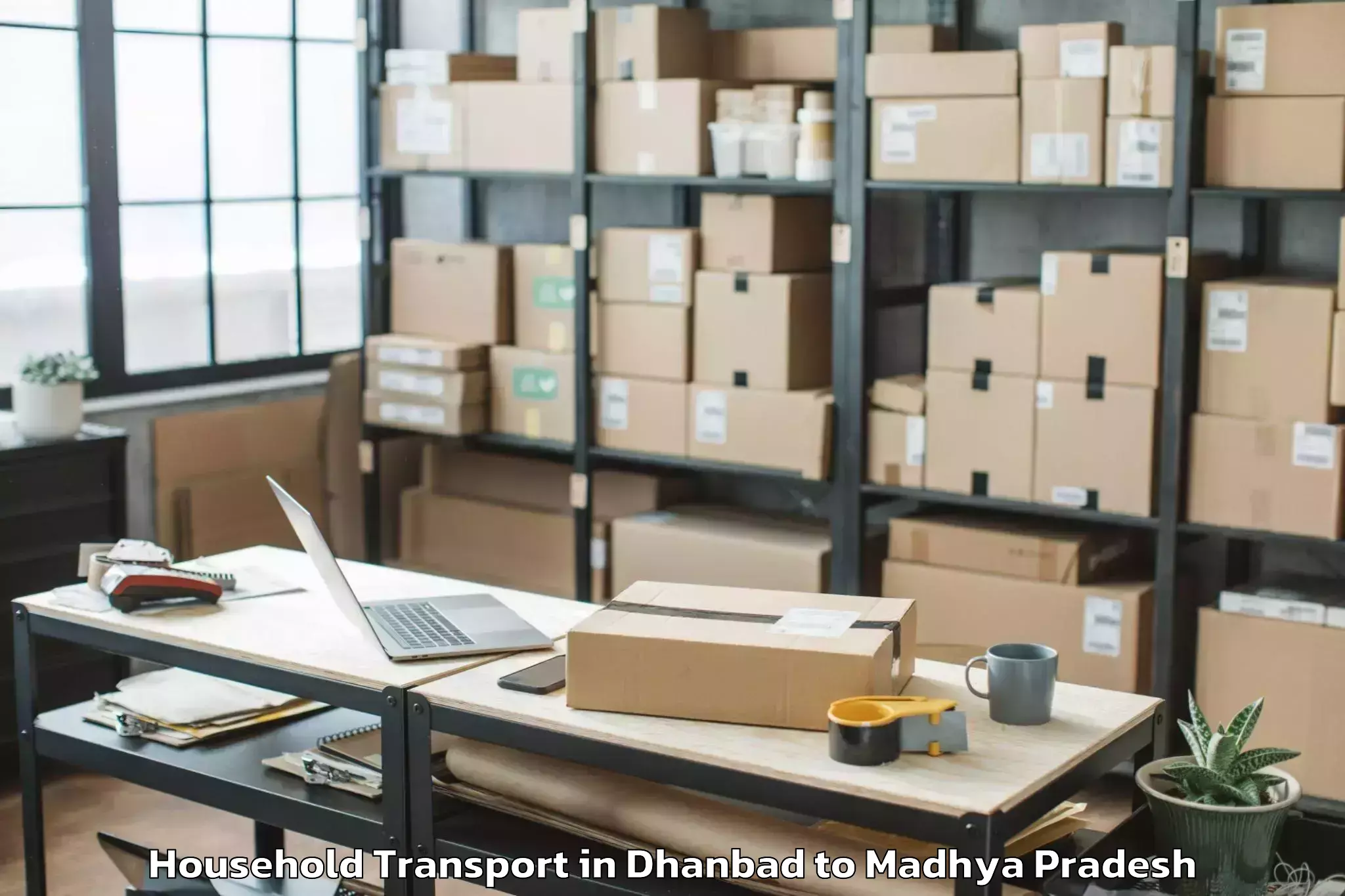 Book Dhanbad to Mandla Household Transport